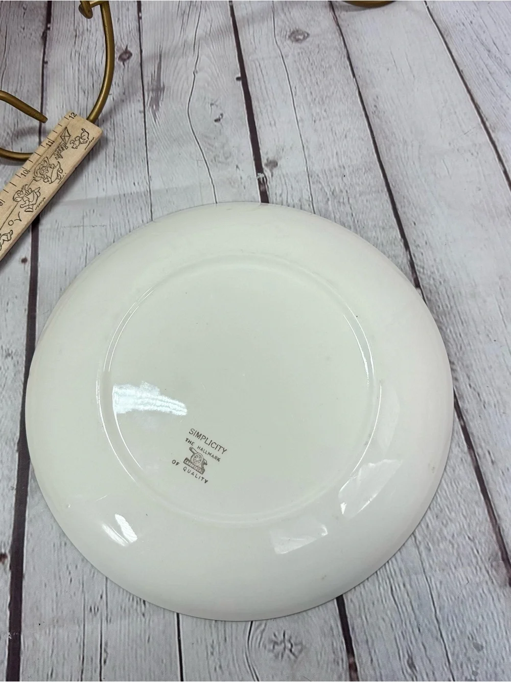 vtg CAN21 by Canonsburg simplicity dinner plate cottage MCM farmhouse ceramic